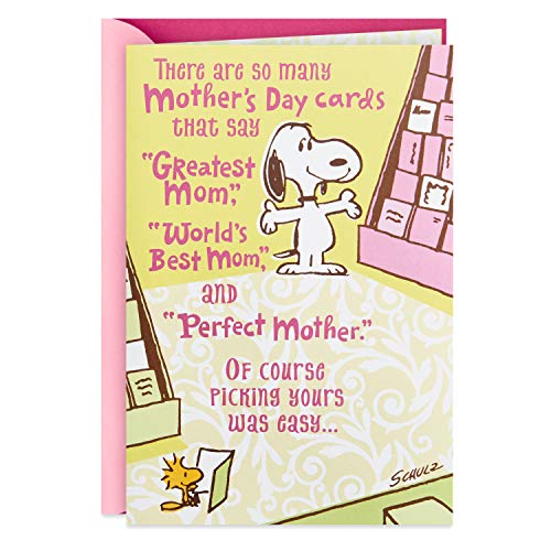 Hallmark Funny Mother's Day Card for Mom (Snoopy and Woodstock, Mini Cards Inside)