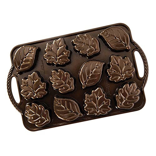 Nordic Ware 92348 Leaflettes Cakelet Pan Bronze, 2.5 Cup Capacity