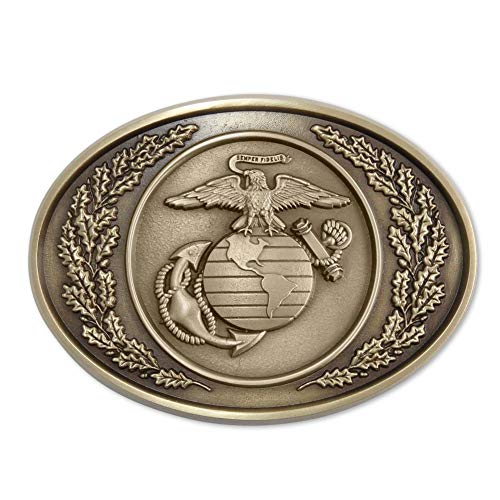 Indiana Metal Craft US MARINE CORPS EGA Traditional Design Solid Brass Belt Buckle MADE IN USA