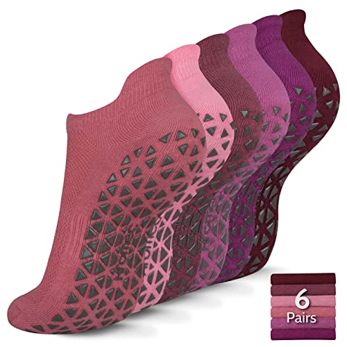 Non Slip Yoga Socks with Grips for Pilates, Ballet, Barre, Barefoot,Bikram,Hospital Anti Skid Socks for Women and Men