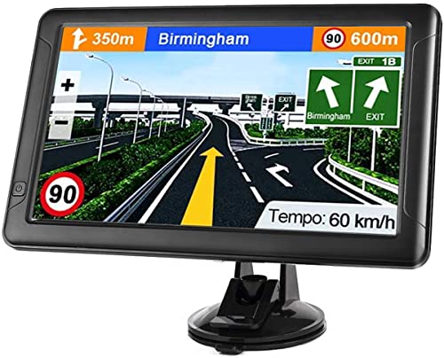 GPS Navigation for Car （9 Inch） Slimline Touch Screen Real Voice Direction ，USA Edition 2024 (Free Lifetime Updates) Turn-by-Turn Voice and Lane Guidance, Speed and Red Light Warning (American Brand)