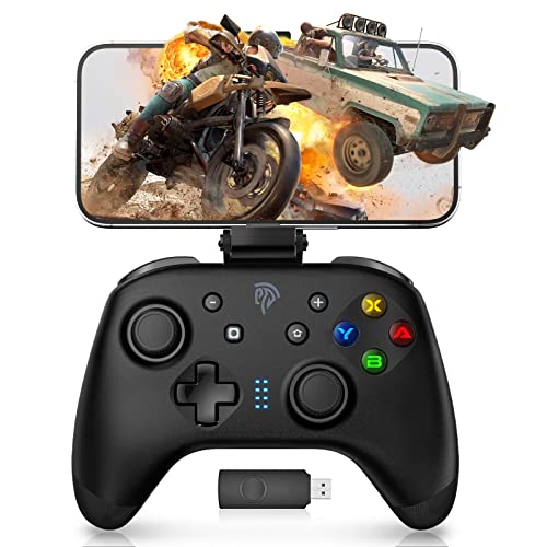 EasySMX Bluetooth Game Controller for Switch/PC/iPhone/Android,Switch Pro Controllers with Phone Clip,Wireless Remote Gamepad with Led Light/Programmable/Motion Control/Vibration/Turbo/Wakeup