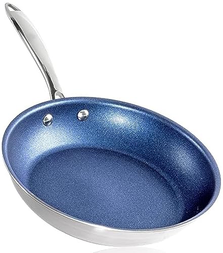 Granitestone 10 Inch Non Stick Frying Pans Nonstick Skillet Pan with Diamond Coating, Nonstick Frying Pan, Stainless Steel Pan for Cooking, Induction Pan, Stay Cool Handle, Oven/Dishwasher Safe, Blue
