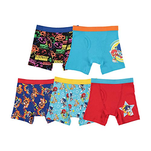 Sonic The Hedgehog boys Sonic the Hedgehog Boys' and Boxer Multipacks Available in Sizes 4, 6, 8, 10, 12 Briefs, 5pk Bxr Br, 8 US