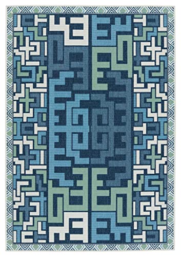 Jaipur Living Vibe Arpino 9'X12' Area Rug, Mid-Century Modern Blue for Outdoor Spaces