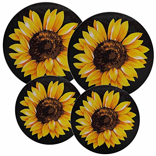Ritadeshop Burner Covers for Electric Stove(Round sunflower D8'/10')