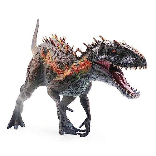 JR PARK Large Realistic Tyrannosaurus Rex Toy, 15.7 inch T-REX Dinosaur Colletion, Kids' Play Dinosaur & Prehistoric Creature Figures with Moveable Jaw, Red, Ages 8+