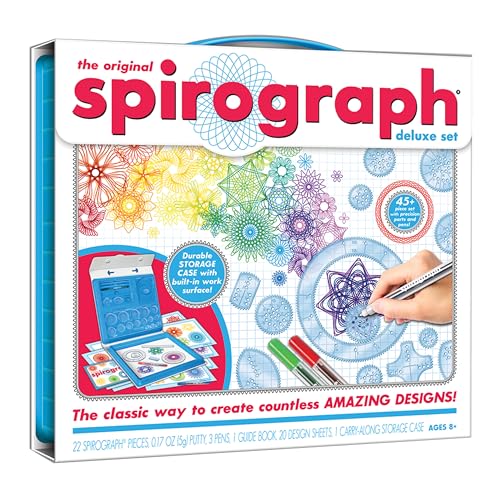 The Original Spirograph Deluxe Set, Arts and Crafts For Kids 8-12, Spin Art, Retro Toys, Kids Art Set, Kids Games 8-12, Spiral Art Kit, Art Supplies for Kids, Art Kit, Drawing Set for Kids 8-12