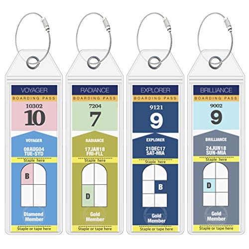 Royal Caribbean Luggage Tag Holders by Cruise On [4 Pack] Fits All Royal Caribbean Ships & Tags for Cruises in 2024 & 2025