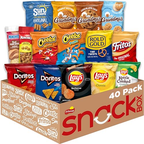 Frito Lay Ultimate Classic Snacks Package, Variety Assortment of Chips, Cookies, Crackers, & Nuts, (Pack of 40) (Packaging May Vary)