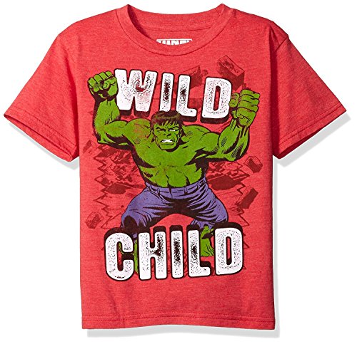 Marvel Little Boys' The Incredible Hulk Wild Child T-Shirt (3T, Red Heather)