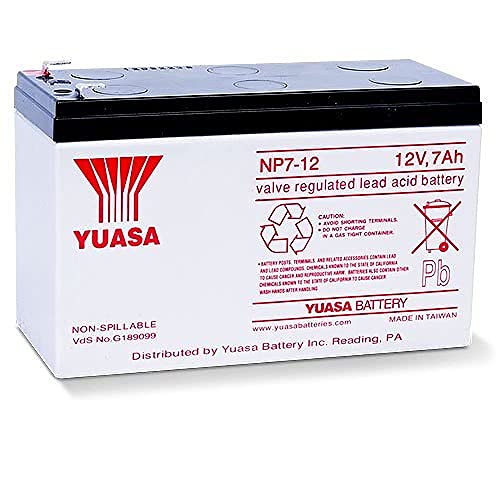 Yuasa NP7-12 12V/7Ah Sealed Lead Acid Battery with F1 Terminal