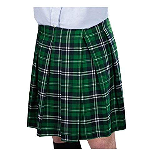 Traditional Green Fabric Plaid Kilt - Adult Standard Size (1 Count) - Perfect for Festivals & Celebrations