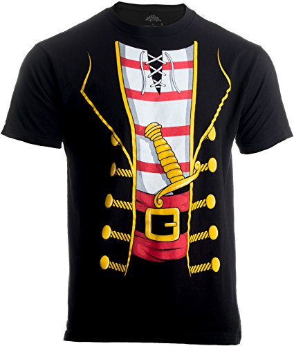 Ann Arbor T-shirt Co. Pirate Costume | Jumbo Print Novelty Funny Caribbean Cruise Shirt Unisex T-Shirt-Adult,XL