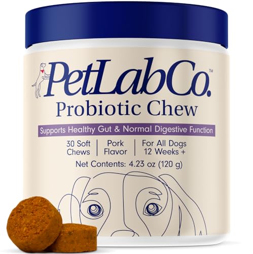 PetLab Co. Probiotics for Dogs, Support Gut Health, Diarrhea, Digestive Health & Seasonal Allergies - Pork Flavor - 30 Soft Chews - Packaging May Vary
