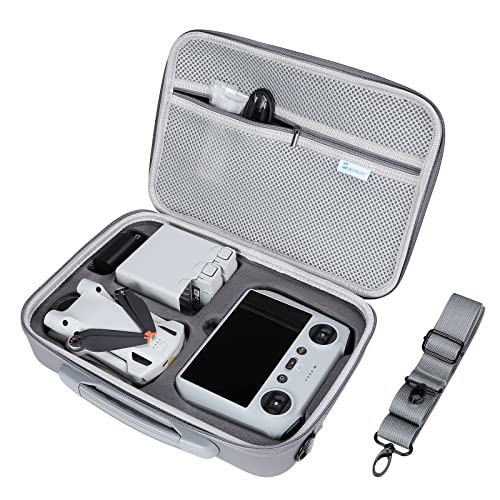 Skyreat Mini 3 / Mini 3 Pro RC Case, Portable PU Leather Storage Shoulder Bag for DJI Mini 3 Pro Accessories