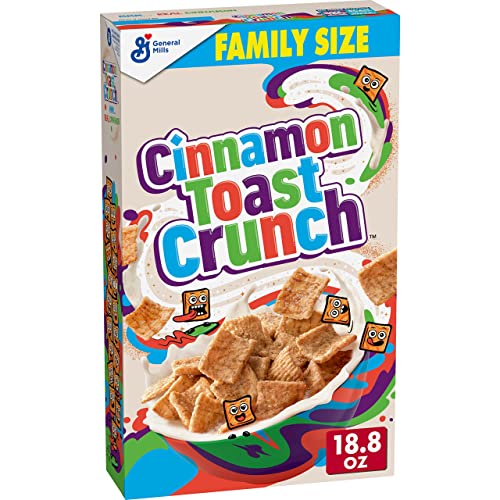 Cinnamon Toast Crunch Breakfast Cereal, Crispy Cinnamon Cereal, Family Size, 18.8 oz Cereal Box