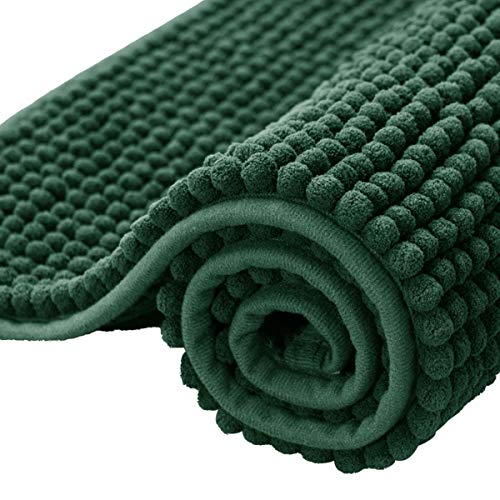 subrtex Bathroom Rugs Chenille Bath Rug Soft Short Plush Bath Mat Soft Shower Mat Water Absorbent Shower Mat Quick Dry Machine Washable(Celadon,16' x 24')