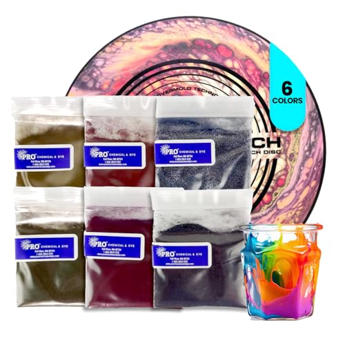PRO Chemical Disc Golf Dye Starter Kit | Personalize Your Discs However You Want | Perfect for Beginners to Disc Dyeing | Stand Out from The Crowd | Pro Chem Disc Golf Dye Powder | 6