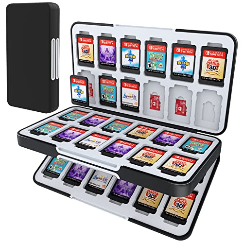 HEIYING Game Card Case for Nintendo Switch&Switch OLED,Portable Switch Lite Game Card Storage with 48 Game Card Slots and 24 Micro SD Card Slots.