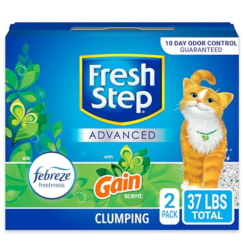 Fresh Step Clumping Cat Litter, With Gain, Advanced, Extra Large, 37 Pounds total (2 Pack of 18.5lb Boxes)
