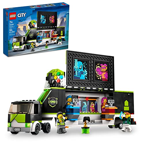 LEGO City Gaming Tournament Truck 60388, Gamer Gifts for Girls, Boys, and Kids, Esports Vehicle Toy Set for Video Game Fans, Featuring 3 Minifigures, Toy Computers and Stadium Screens, Ages 7+