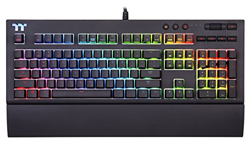 Thermaltake Tt Premium X1 RGB Smartphone Enabled Voice-Controlled AI 16.8 Million Color with 12 Lighting Effects Cherry MX Blue Switches Mechanical Gaming Keyboard KB‐TPX‐BLBRUS‐01