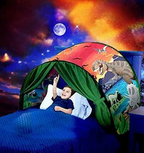 Winvin Dream Magic Playhouse Tents Fantasy Fun for Kids,Foldable Play Tents, Pop up Indoor Bed Tents,Magic Playhouse Princess Secret Castle,Birthday for Girls (Dinosaur Island)