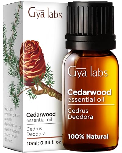 Gya Labs Cedarwood Essential Oil for Hair and Diffuser - Essential Oil Cedarwood Oil for Hair, Aromatherapy & Skin - Fresh, Woodsy, Piney Scent - 100% Natural (0.34 fl oz)
