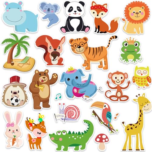 Window Clings Stickers for Kids Window Gel Clings Decals Thick Gel Clings Toddlers and Adults Classroom Home Nursery Airplane Birthday Party Supplies (Animals)