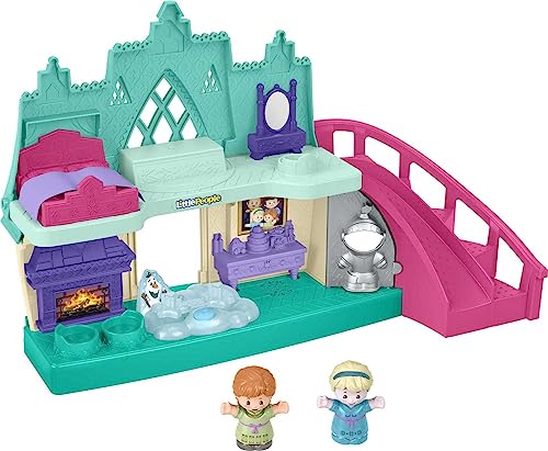 Fisher-Price Little People Toddler Playset Disney Frozen Arendelle Castle with Lights Sounds Anna & Elsa Figures for Ages 18+ Months