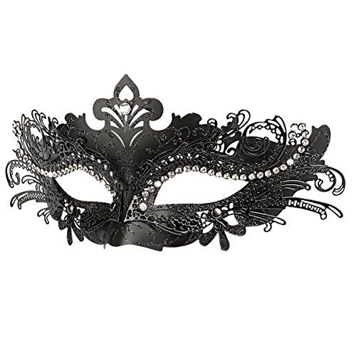 Hoshin Masquerade Mask, Mardi Gras Deecorations Venetian Masks for Womens (Black)