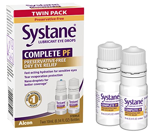 Systane COMPLETE PF Multi-Dose Preservative Free Dry Eye Drops 0.34 Fl Oz (Pack of 2) (Packaging may vary)