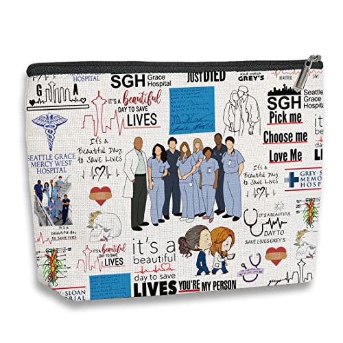 kdxpbpz Funny Doctor Anatomy Fans Merchandise Makeup Bag Merch Gifts for Women Girls Best Friend Sister Travel Toiletry Makeup Organizer Zipper Pouch