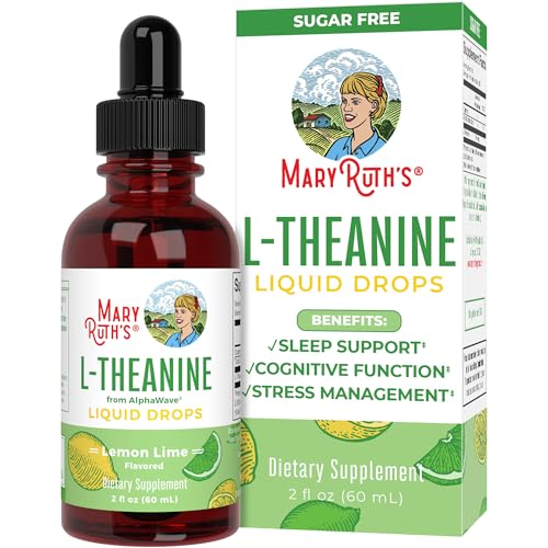 MaryRuth's L Theanine 200mg Liquid Drops | Mood Support for Adults & Kids | Focus Supplement | Natural Sleep Support | Relaxation | Amino Acid | Vegan | Non-GMO | Gluten Free | 30 Servings