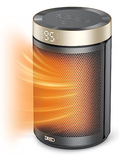 Dreo Space Heater, Portable Electric Heaters for Indoor Use with Thermostat, Digital Display, 1-12H Timer, Eco Mode and Fan Mode, 1500W PTC Ceramic Fast Safety Heat for Office Bedroom Home
