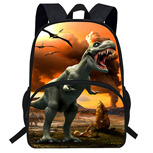 VEEWOW 16inch Preschool Bags Boys Dinosaur Backpack Toddler Rucksack Kindergarten Elementary Kids Bookbag (D940c)