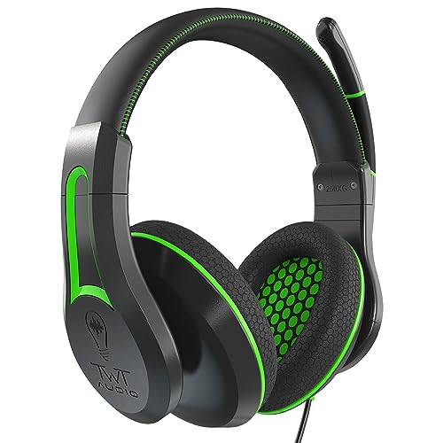 ThinkWrite Technologies / TWT Audio Victory 250XG, Premium Over-Ear PC and Gaming Console Headset, Wired Headphones for Gaming or Esports with 3.5mm Jack, Green