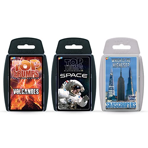 Top Trumps Earth and Space Bundle Card Game, Learn about Volcanoes, Space and Skyscrapers, educational travel pack, gift and toy for boys and girls aged 6 plus