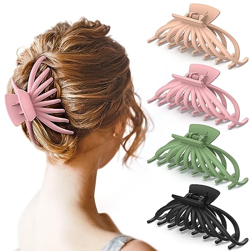 Hair Clips for Women - OPAUL Matte Nonslip Large Hair Claw Clips for Thick and Thin Hair, 4.7 Inch Strong Hold Big Hair Clips Fashion Hair Styling Accessories Christmas Gifts for Women Girls