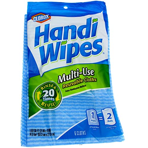 Clorox Handi Wipes Multi-Use Reusable Cleaning Cloths 21' X 11' 6 Count (Pack of 4)