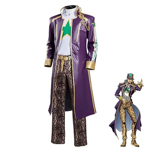 LUNK Kujo Jotaro Cosplay Costume Anime Uniform Purple Coat Jacket Hat Halloween Carnival Party Fancy Dress Suit