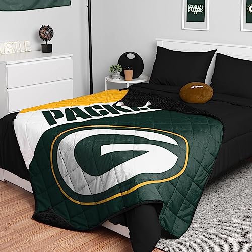 FOCO Green Bay Packers NFL Team Color Wordmark Weighted Blanket