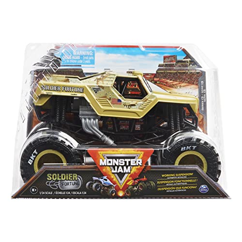 Monster Jam, Official Soldier Fortune Monster Truck, Collector Die-Cast Vehicle, 1:24 Scale, Kids Toys for Boys Ages 3 and up