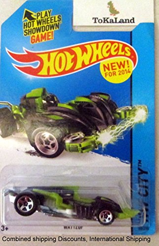 Hot Wheels 2014 60/250 City Future Fleet Black Green Wattzup car ^G#fbhre-h4 8rdsf-tg1325339