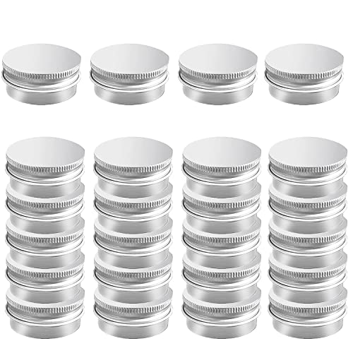 30 Pack 1 oz Aluminum Tin Jar with Screw Lid 30 ml Round Refillable Containers