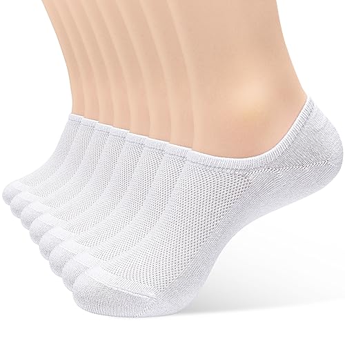 AHOVIT No Show Socks Womens and Men 8 Pairs Low Cut Ankle Short Athletic Running Casual Invisible Liner Socks