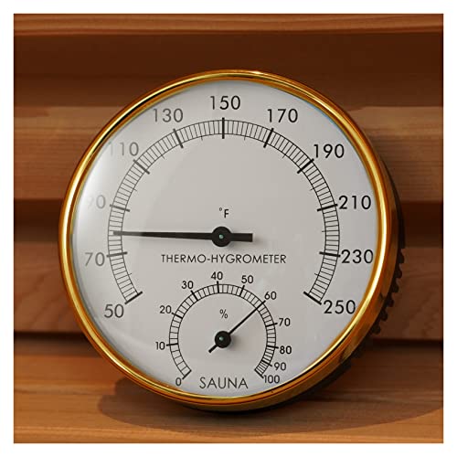 amocane Sauna Thermometer 2 in 1 Fahrenheit Thermometer Hygrometer for Sauna Room, Sauna Accessories for Any Barrel or Infrared Steam Saunas