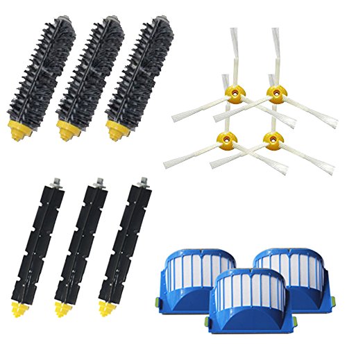 YOKYON Replacement Parts Kit Includes Bristle & Flexible Beater Brush & Armed-3 Side Brush & Filters for iRobot Roomba 600 Series 614 618 620 630 640 650 651 660 665 670 680 685 690 692 694 695 Vacuum