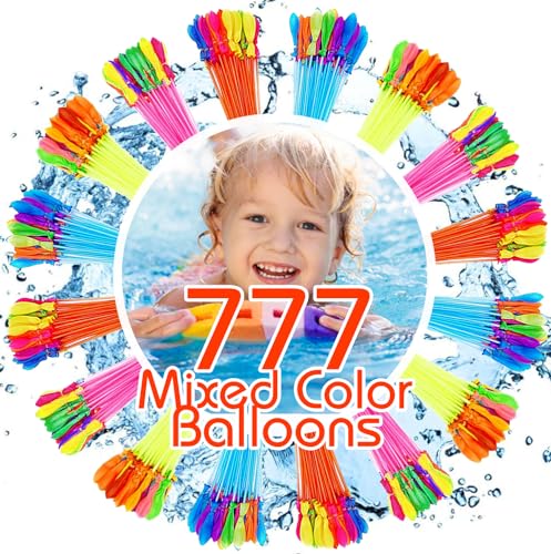 Water Balloons Quick Fill Self Sealing Instant Balloons Easy Balloons Splash for Kids Girls Boys Water Balloons Set Party Games 777 Balloons for Outdoor Summer Funs 7AM